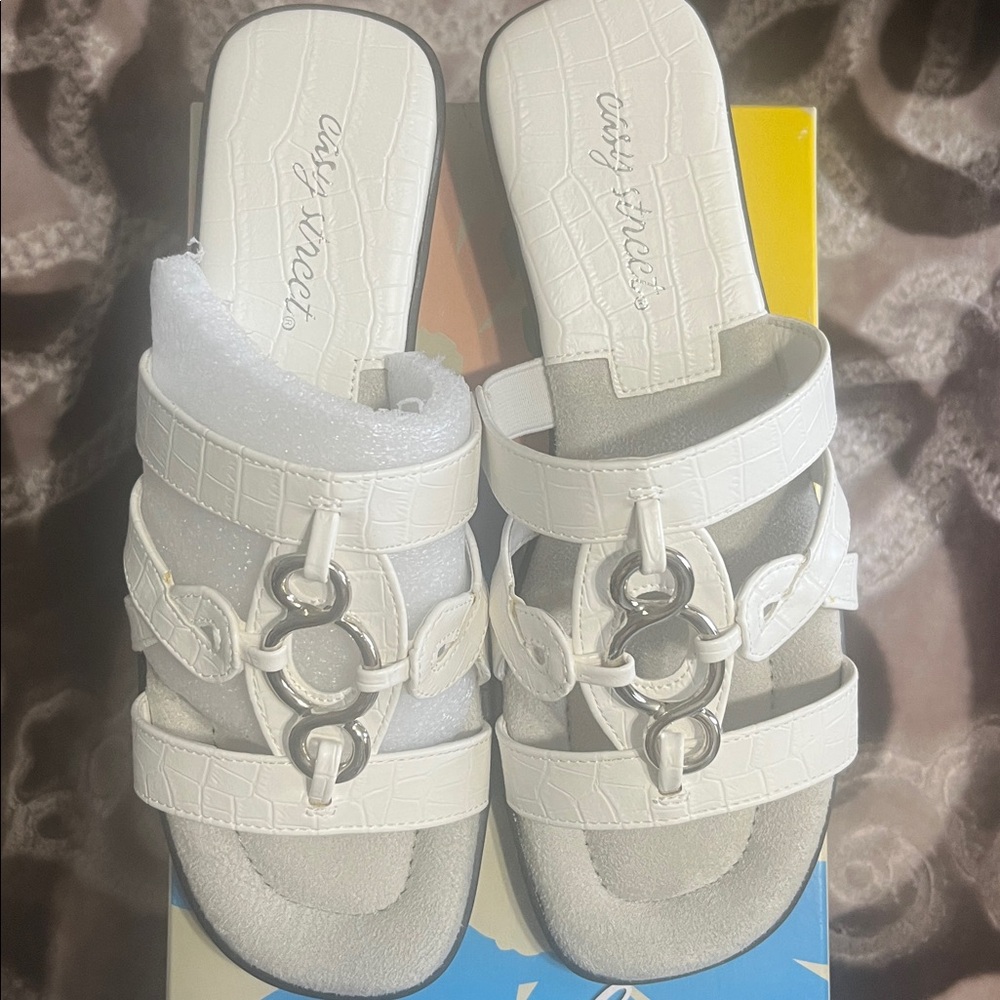 Easy Street White Sandals
